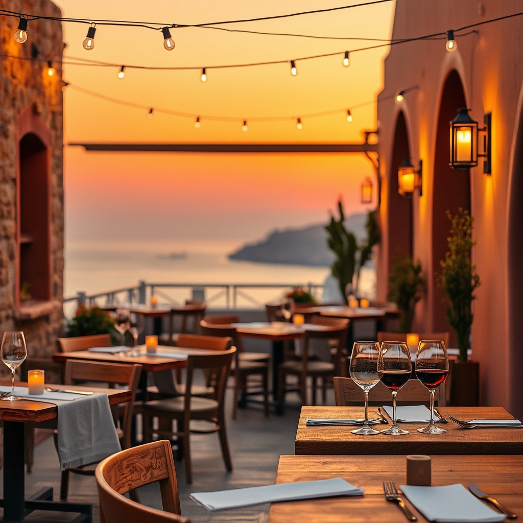 il Forno terrace at golden hour