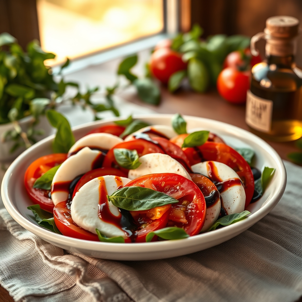 Fresh Caprese salad at il Forno Santorini